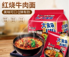 康师傅方便面   大食袋  红烧牛肉面145g袋装  泡面 1大包(内含5袋))