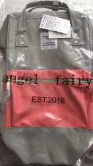 AngelFairy旅行休闲双肩包 粉拼灰